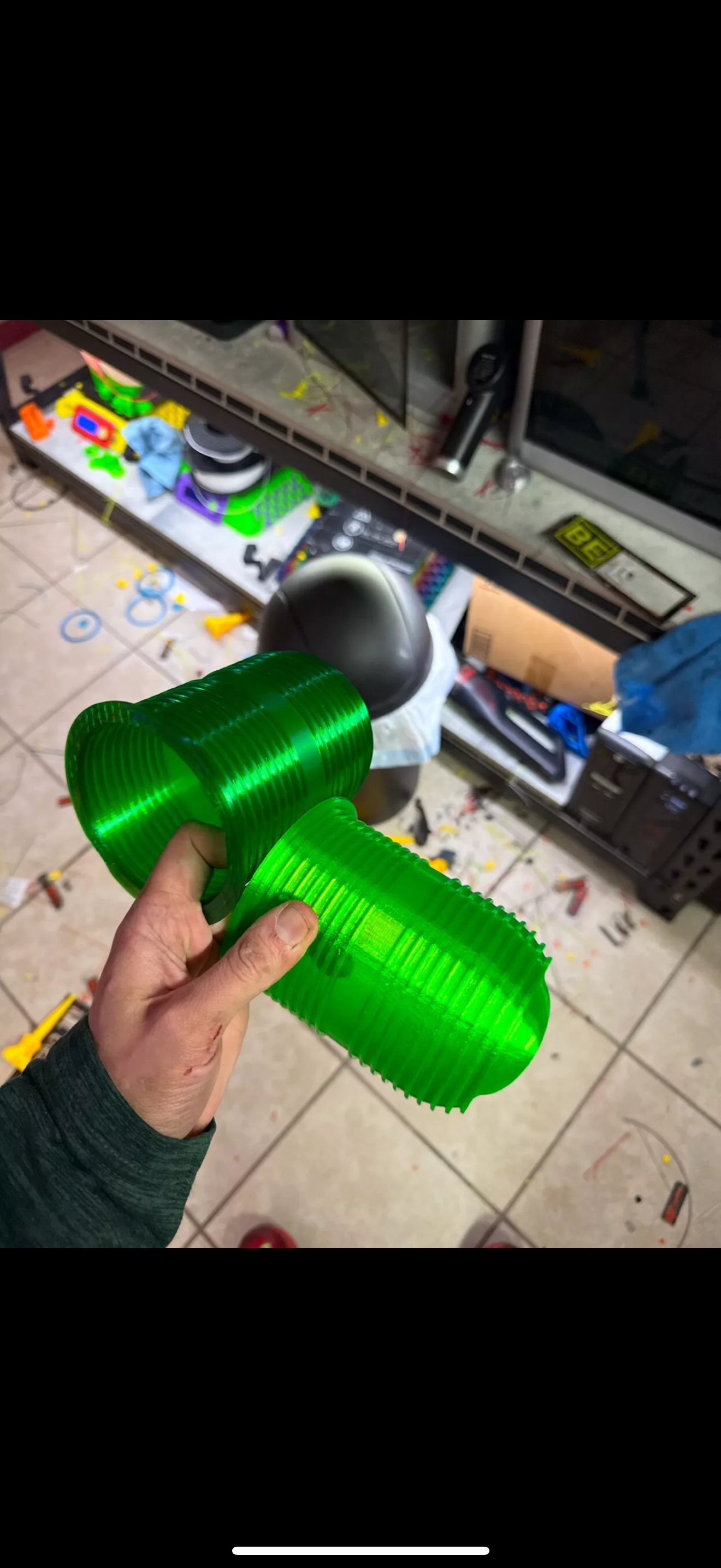 Custom dual color domes - Split 1/2 green half white for runway lights - TEST Piece