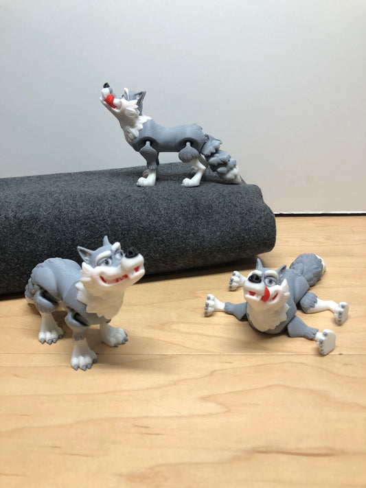 Articulating Wolf 3D Printed Moveable Stand/Lay Toy