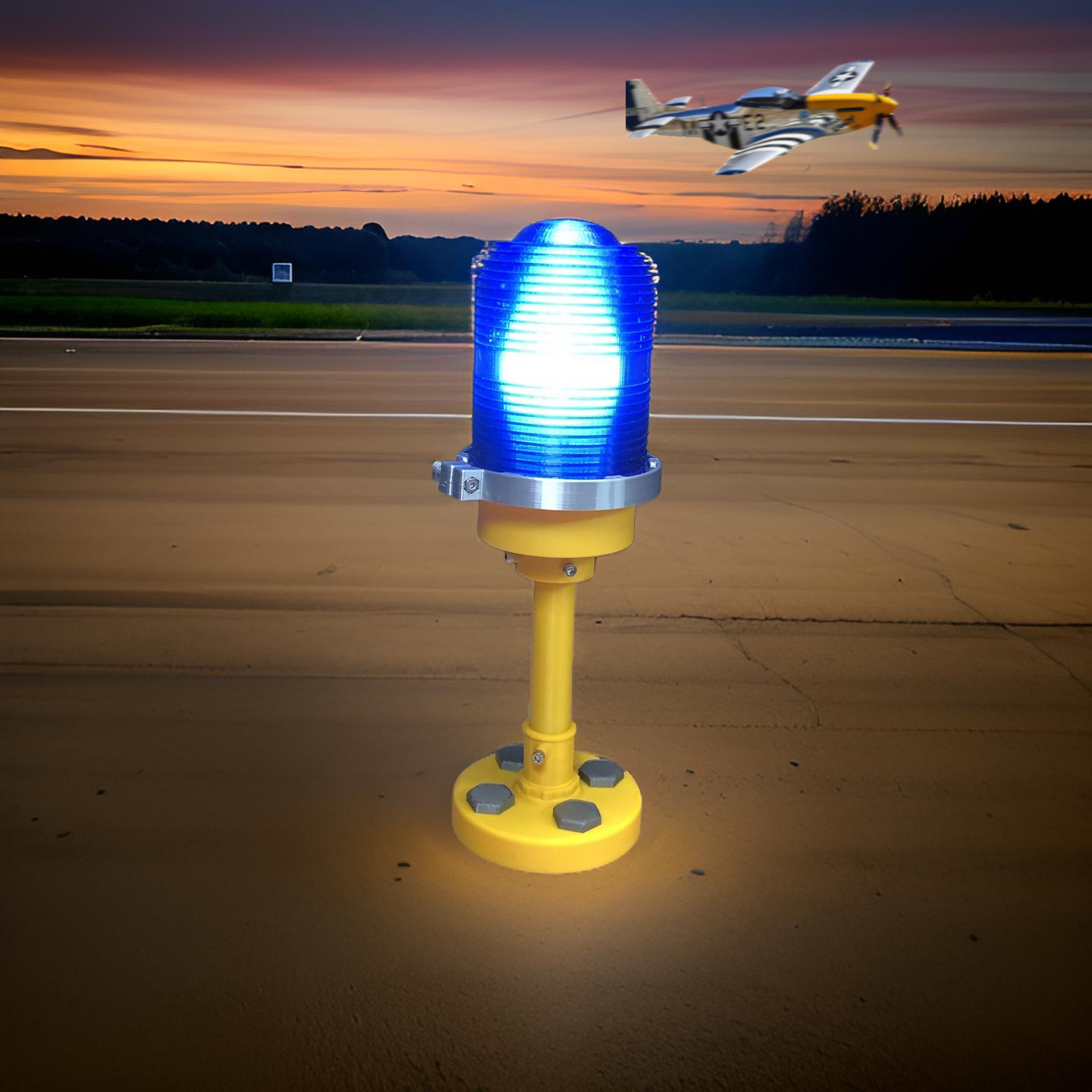 3D Printed Runway Taxiway Light Lamp – Customizable Aviation-Themed LED Lamp