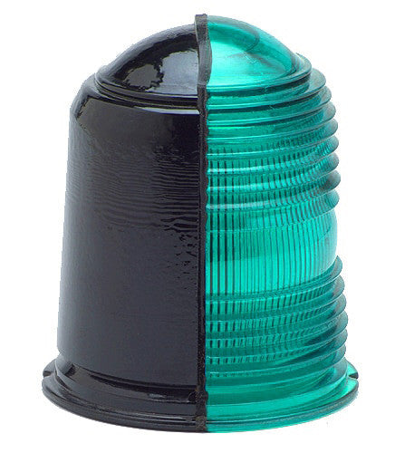 Custom dual color domes - Split 1/2 green half white for runway lights - TEST Piece