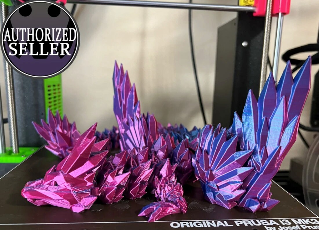 3D Printed - Articulated Crystal Dragon
