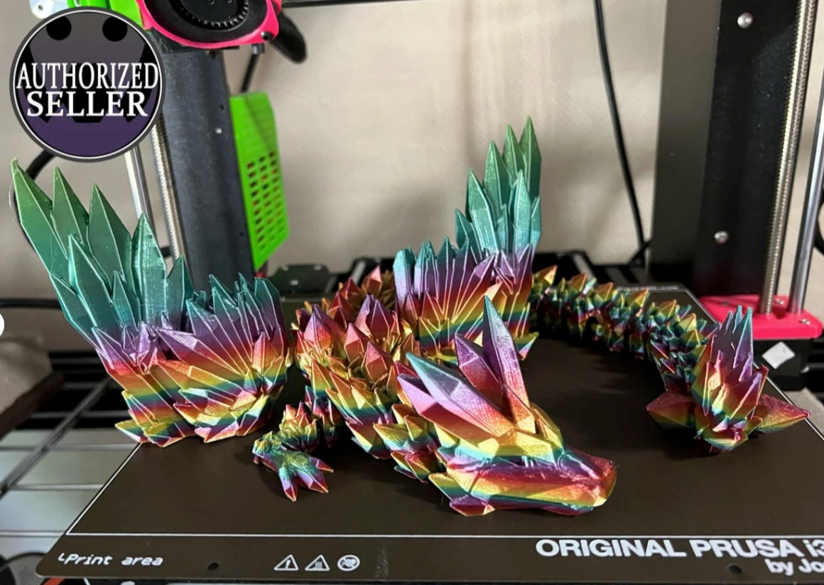 3D Printed - Articulated Crystal Dragon