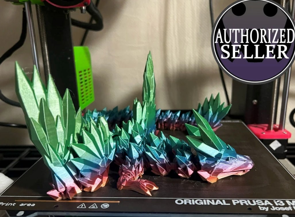 3D Printed - Articulated Crystal Dragon