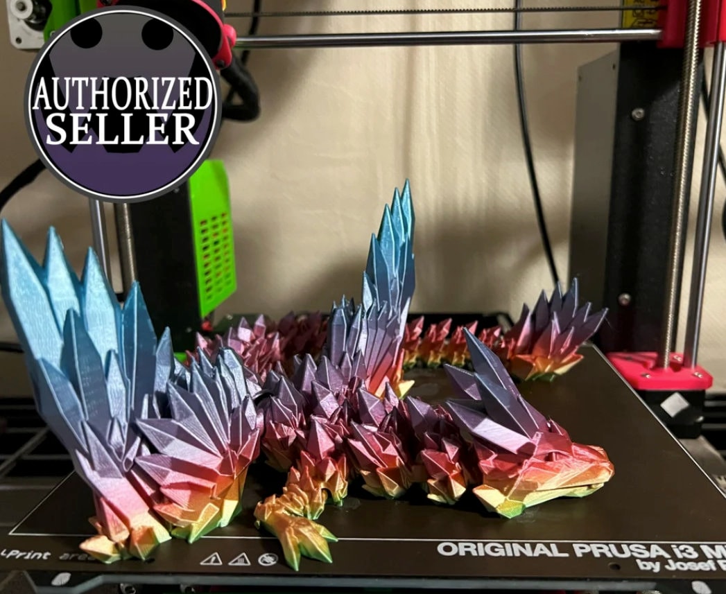3D Printed - Articulated Crystal Dragon